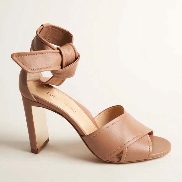 Marion Parke Leah Sandals Pink Leather Heels Ankle Strap Open Toe Sz 36 / 6 - Picture 2 of 12